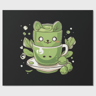 matcha green tea wrapping paper