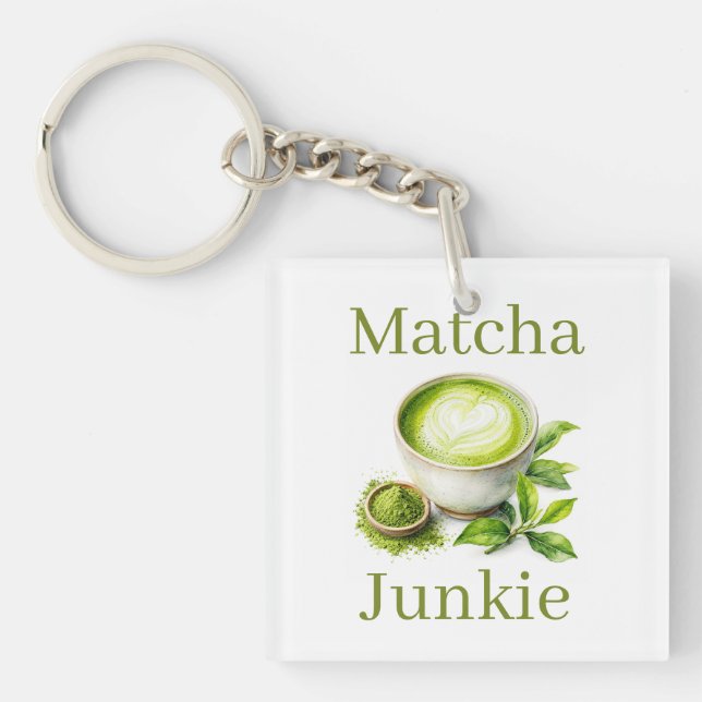 Matcha Junkie Keychain (Front)