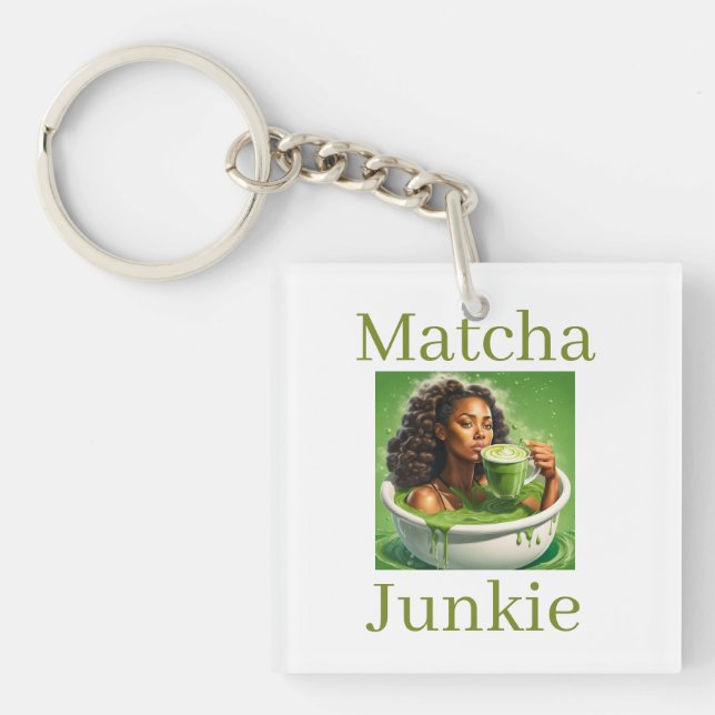 Matcha Junkie Keychain (Front)