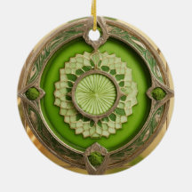 Matcha Latte Prism Ceramic Ornament