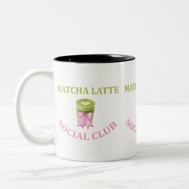 MATCHA LATTE SOCIAL CLUB Two-Tone COFFEE MUG (Left)
