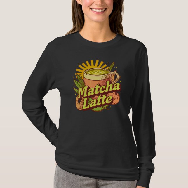 Matcha Latte T-shirt, Green Tea Graphic Tee (Front)