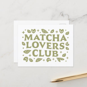 Matcha lovers club aesthetic postcard