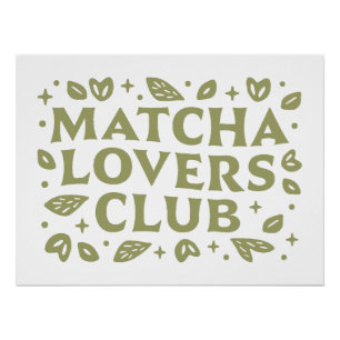 Matcha lovers club aesthetic poster