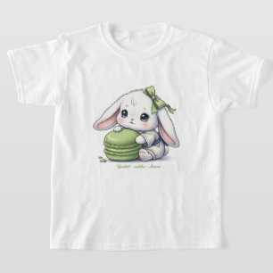 Matcha Macaron Baby Bunny - Kimono Yukata & Ribbon T-Shirt