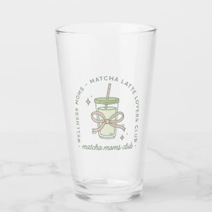 Matcha mom iced latte aesthetic mother glass