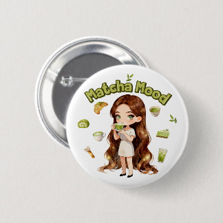 Matcha Mood Aesthetic Design Cute Green Tea Vibes 2 Inch Round Button