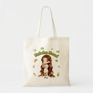 Matcha Mood Aesthetic Design Cute Green Tea Vibes Tote Bag