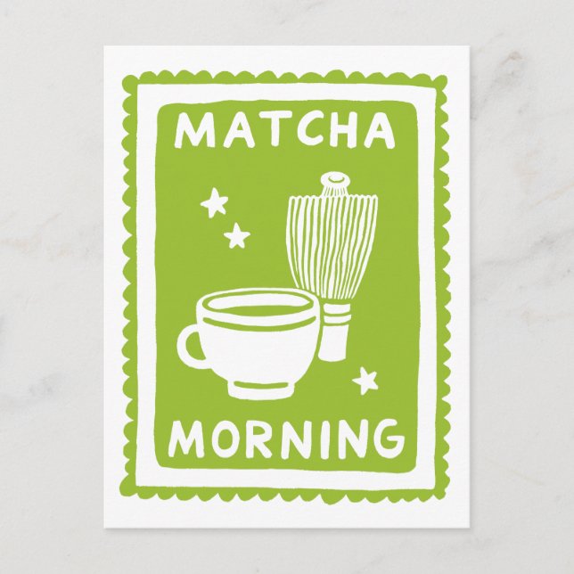 Matcha Morning Green Tea Culinary Postcard (Front)
