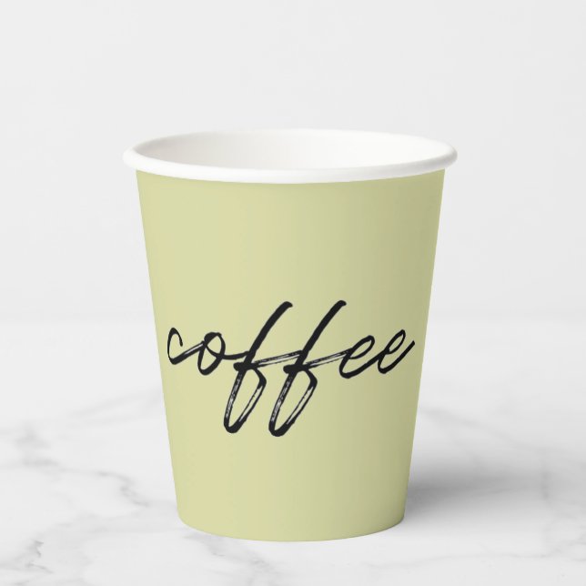 Matcha Powder Green Disposable Coffee Cups (Front)