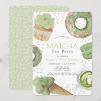 Matcha Sweets Green Tea Party Adult Birthday