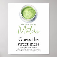Matcha tea baby shower Guess the sweet mess