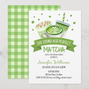 Matcha Themed Bridal Shower Invitation