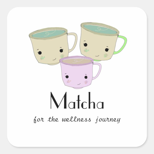 Matcha Wellness Journey Round Sticker (Front)