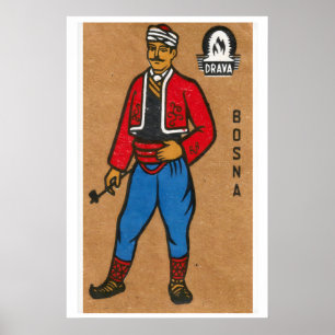 Matchbox Art Print Bosnian Vintage Poster