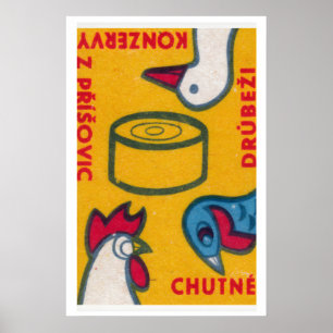 Matchbox Wall Art Print Vintage Czech Poultry