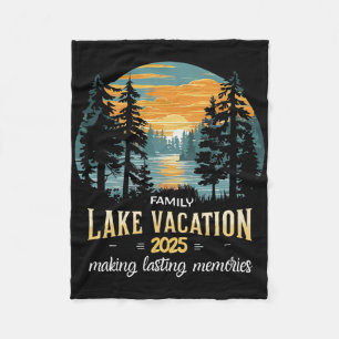 Matching 2025 Camping Hiking Cabin Family Lake Vac Fleece Blanket
