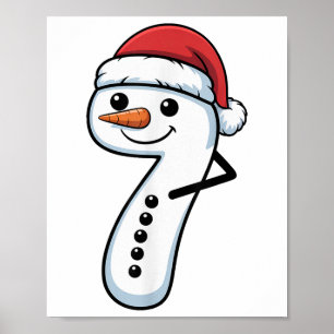 Matching 67 Snowman Couple Christmas Meme - Number Poster