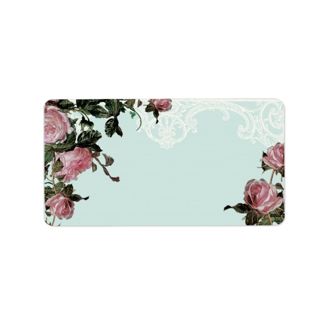 Matching Address Labels, Trellis Rose Vintage Label (Front)