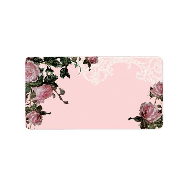 Matching Address Labels, Trellis Rose Vintage Label (Front)