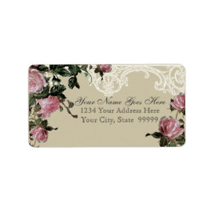 Matching Address Labels, Trellis Rose Vintage Label