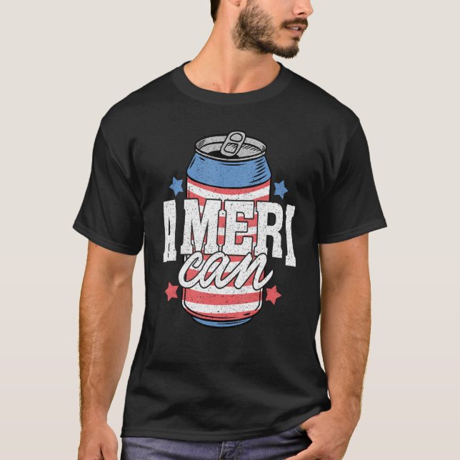 Matching Ameri Can Drink 4th Of July Indepedence D T-Shirt (Front)