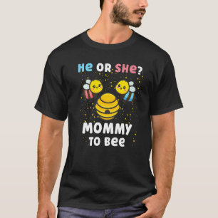 Matching Baby Gender Reveal Party He Or She Mommy T-Shirt