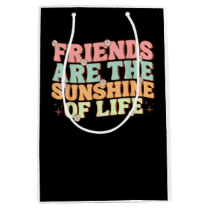 Matching Besties Flowers Friends Are the Sunshine  Medium Gift Bag