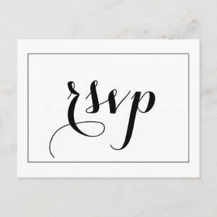 Matching Black and White RSVP Card