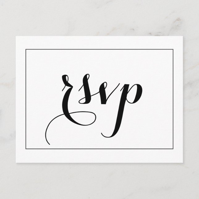 Matching Black and White RSVP Card (Front)