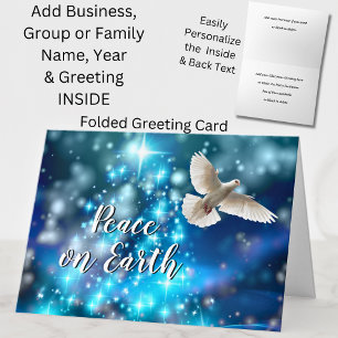 Matching Blue Dove Peace Christmas Greeting Card