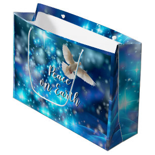 Matching Blue Dove Peace Christmas Large Gift Bag