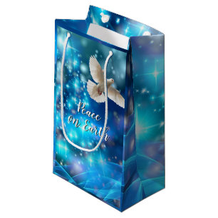 Matching Blue Dove Peace Christmas Small Gift Bag