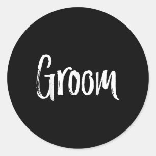 Matching Bride And Groom Couples Wedding  Classic Round Sticker