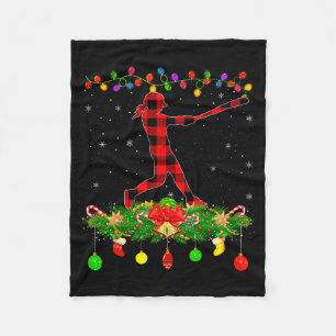 Matching Buffalo Plaid Softball Srts Christmas Paj Fleece Blanket