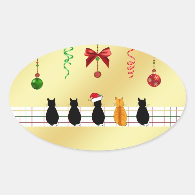 Matching Chic Sticker with Christmas Cats (Front)