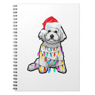Matching Christmas Pajama T Shirt Bichon Frise Dog Notebook