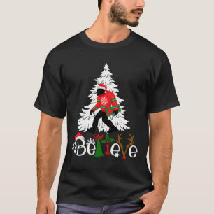 Matching Christmas Pyjamas Family Bigfoot Believe T-Shirt