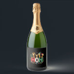 Matching Christmas Santa Hat Ho Ho Ho Giraffe Anim Sparkling Wine Label<br><div class="desc">Matching Christmas Santa Hat Ho Ho Ho Giraffe Animal Xmas T-Shirt (1)</div>