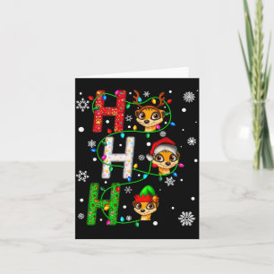 Matching Christmas Santa Hat Ho Ho Ho Meerkat Anim Card