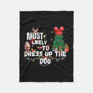Matching Christmas Shirts For The Whole Family Dog Fleece Blanket