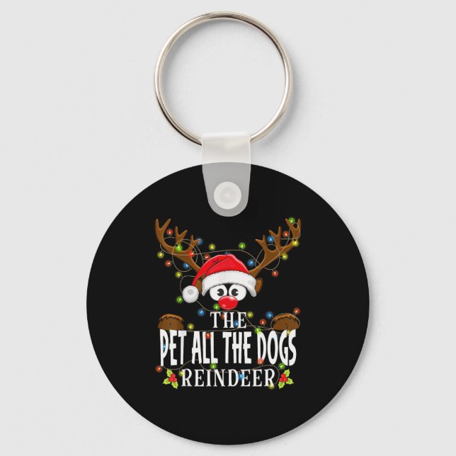 Matching Christmas The Pet All The Dogs Reindeer P Keychain (Front)