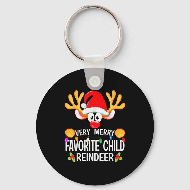 Matching Christmas Very Merry Favourite Child Rein Keychain (Front)