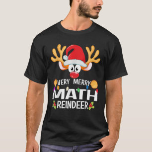 Matching Christmas Very Merry Math Reindeer T-Shirt