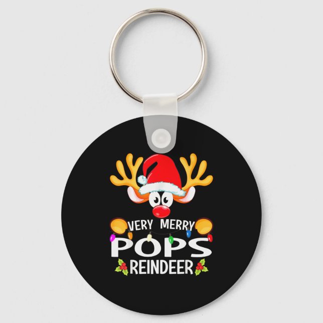 Matching Christmas Very Merry Ps Reindeer  Keychain (Front)