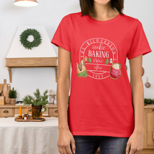 Matching Christmas White Cookie Baking Crew T-Shirt