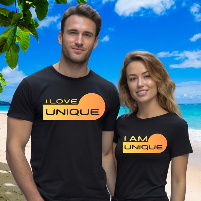 Matching Couple Name Date on Back I Love Unique T-Shirt (Creator Uploaded)