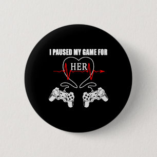 Matching Couple Valentines Day Video Gamer Heart C 2 Inch Round Button