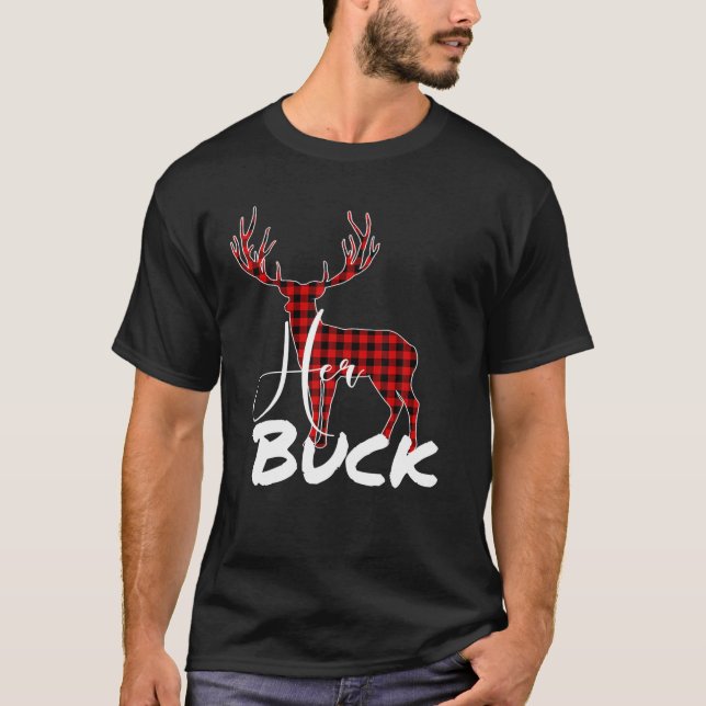 Matching Couples Christmas Pyjamas Buffalo Plaid H T-Shirt (Front)