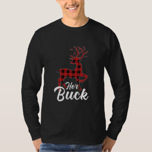 Matching Couples Christmas Pyjamas Buffalo Plaid T-Shirt